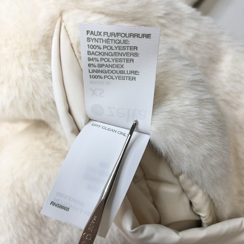Zella Faux Fur Hooded Jacket Beige Seashore Size XS Zip Up MSRP 129$ - Picture 7 of 9